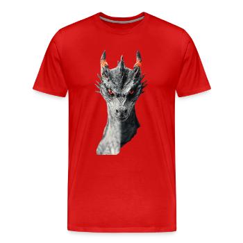 Drachen - Männer Premium Bio T-Shirt - Rot - Vorne - Damien (186cm)