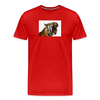 Estampe artistique Tiger Roar - T-shirt bio Premium Homme - rouge - Devant - Damien (186cm)
