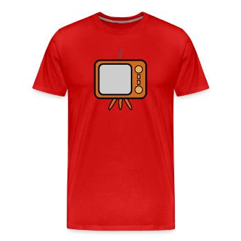 TV Vintage - T-shirt bio Premium Homme - rouge - Devant - Damien (186cm)