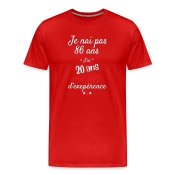 Ich habe kein 86 Jahre altes Geburtstagsgeschenk - Männer Premium Bio T-Shirt - Rot - Vorne - Damien (186cm)
