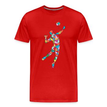 Volley-ball Volley-ball Enfants Joueurs de volley-ball - T-shirt bio Premium Homme - rouge - Devant - Damien (186cm)