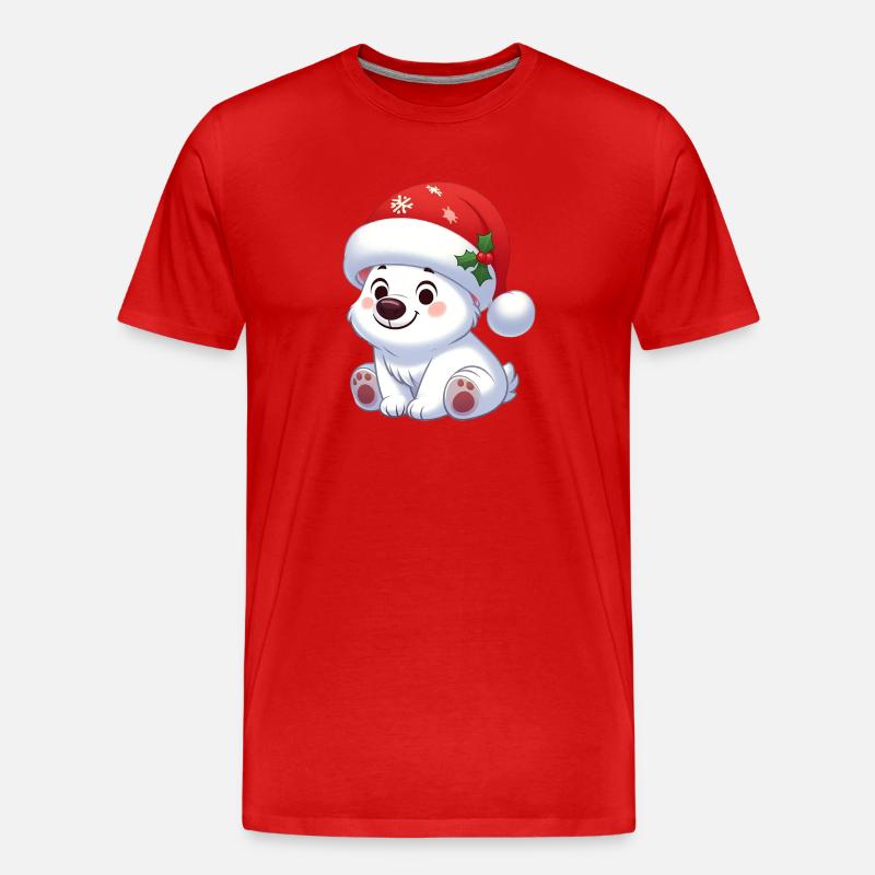 Eisbär 13 - Männer Premium Bio T-Shirt - Rot