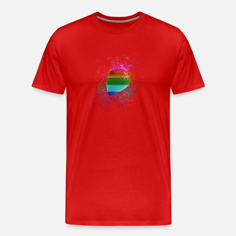 Erdbeere,bunt, popart, graffiti,Regenbogen,LGBT - Männer Premium Bio T-Shirt - Rot