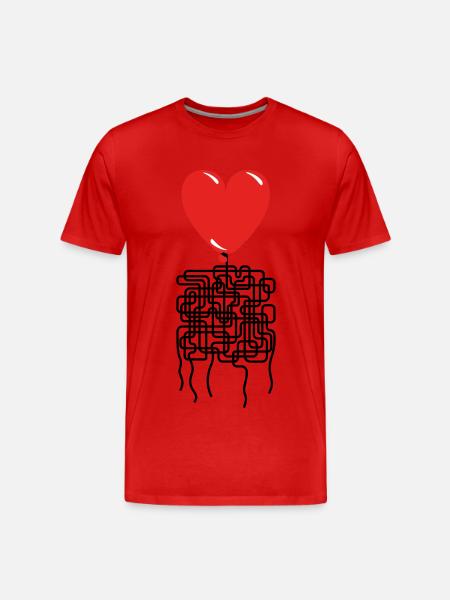 Things are complicated. Valentine's day. I love... - Men's Premium Organic T-Shirt - red