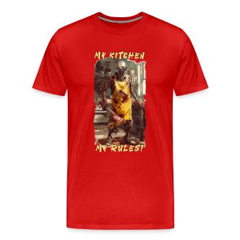 Ma cuisine Mes règles Zombie Cook - T-shirt bio Premium Homme - rouge - Devant - Damien (186cm)