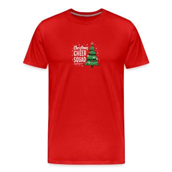 Noël joie cheer squad arbre plaisir - T-shirt bio Premium Homme - rouge - Devant - Damien (186cm)