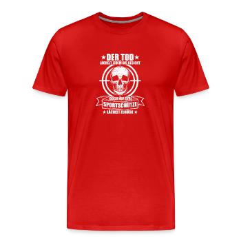 Nur der Sportschütze Schützenfest Sportschießen - Männer Premium Bio T-Shirt - Rot - Vorne - Damien (186cm)