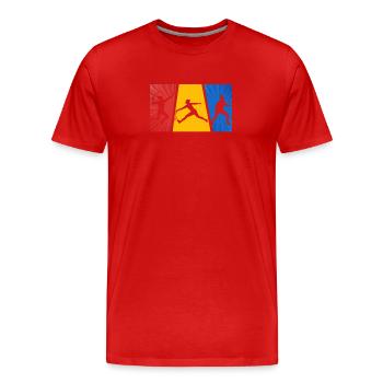Badminton Badminton Joueur de badminton - T-shirt bio Premium Homme - rouge - Devant - Damien (186cm)
