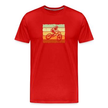 Vélo VTT VTT Descente - T-shirt bio Premium Homme - rouge - Devant - Damien (186cm)