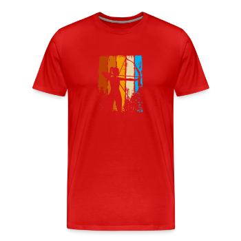 Bow and arrow Archery Archer - Men's Premium Organic T-Shirt - red - Front - Damien (186cm)