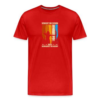 Shoot Arrow Bow Archery Archer - Men's Premium Organic T-Shirt - red - Front - Damien (186cm)