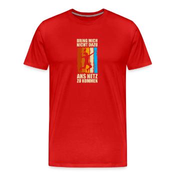 To the net: Badminton, Badminton, Badminton - Men's Premium Organic T-Shirt - red - Front - Damien (186cm)