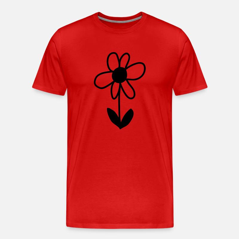 Blümchen (mono) - Männer Premium Bio T-Shirt - Rot
