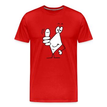 Daumen hoch - Männer Premium Bio T-Shirt - Rot - Vorne - Damien (186cm)
