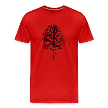 Baum - Männer Premium Bio T-Shirt - Rot - Vorne - Damien (186cm)