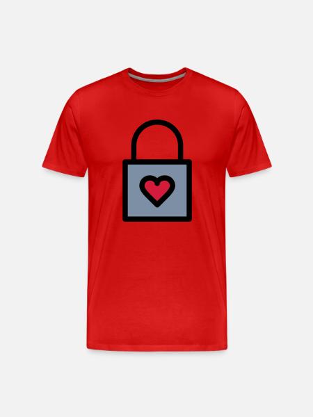 Padlock, love lock - Men's Premium Organic T-Shirt - red