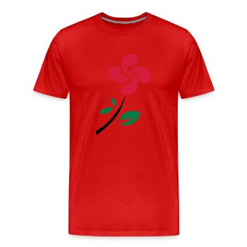 Fleur Basque - T-shirt bio Premium Homme - rouge - Devant - Damien (186cm)