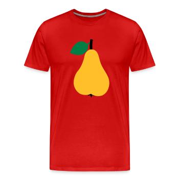 Birne - Männer Premium Bio T-Shirt - Rot - Vorne - Damien (186cm)