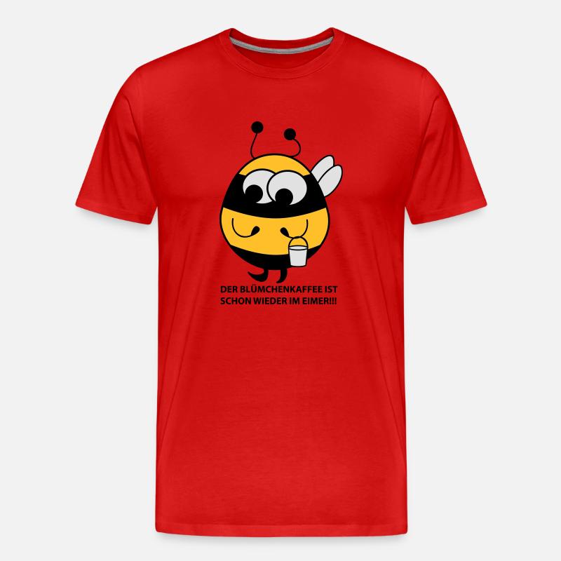 Biene mit Eimer - Männer Premium Bio T-Shirt - Rot