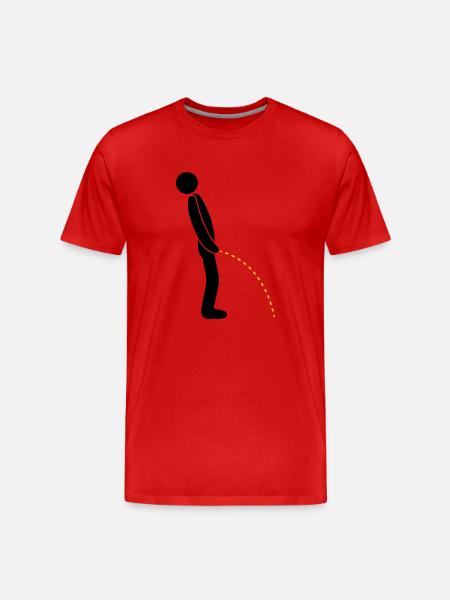 logo toilette pee piss debout - T-shirt bio Premium Homme - rouge