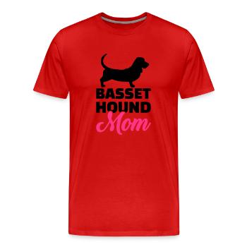 Basset Hound - Men's Premium Organic T-Shirt - red - Front - Damien (186cm)