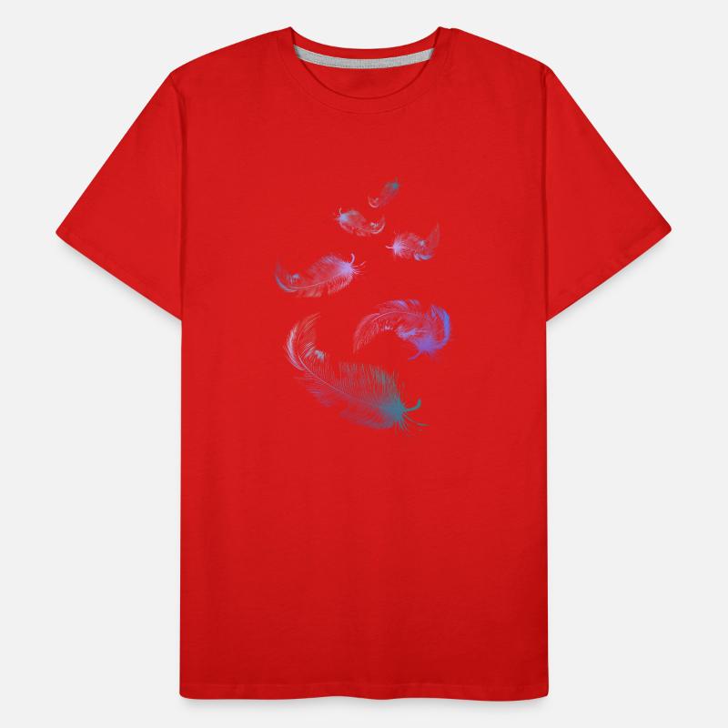 rainbow feathers lilac blue mint green Men's Premium Organic T-Shirt