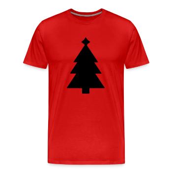 Weihnachtsbaum Christbaum - Männer Premium Bio T-Shirt - Rot - Vorne - Damien (186cm)
