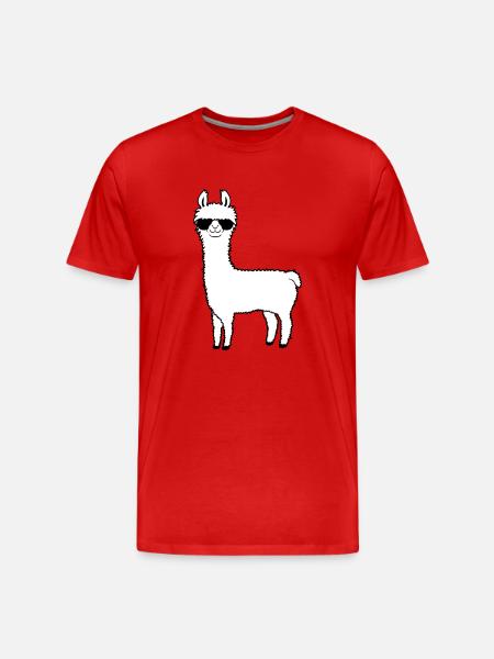 Cool sunglasses alpaca - Men's Premium Organic T-Shirt - red