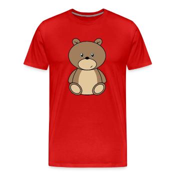 teddy bear - Men's Premium Organic T-Shirt - red - Front - Damien (186cm)