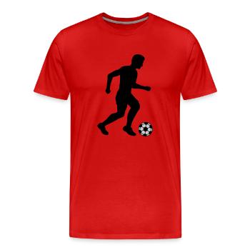 Silhouette Footballer Sport Design - Men's Premium Organic T-Shirt - red - Front - Damien (186cm)