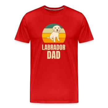 Rétro Labrador Papa - T-shirt bio Premium Homme - rouge - Devant - Damien (186cm)