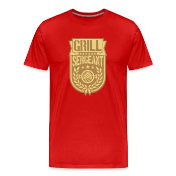 Grill Sergeant cool laurel wreath - Men's Premium Organic T-Shirt - red - Front - Damien (186cm)
