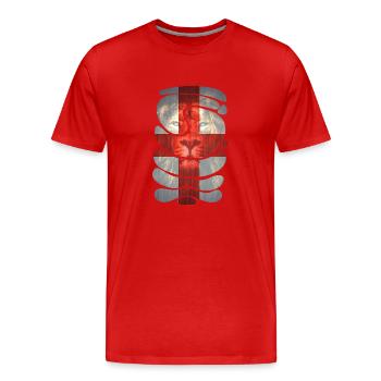 England UK London British English United Kingdom - Men's Premium Organic T-Shirt - red - Front - Damien (186cm)