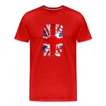 England UK London British English United Kingdom - Men's Premium Organic T-Shirt - red - Front - Damien (186cm)