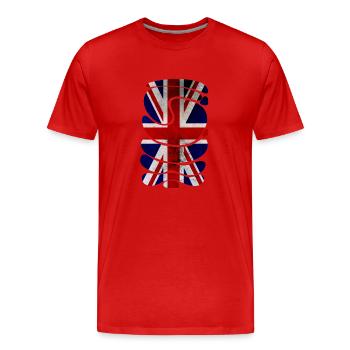 England UK London British English United Kingdom - Men's Premium Organic T-Shirt - red - Front - Damien (186cm)