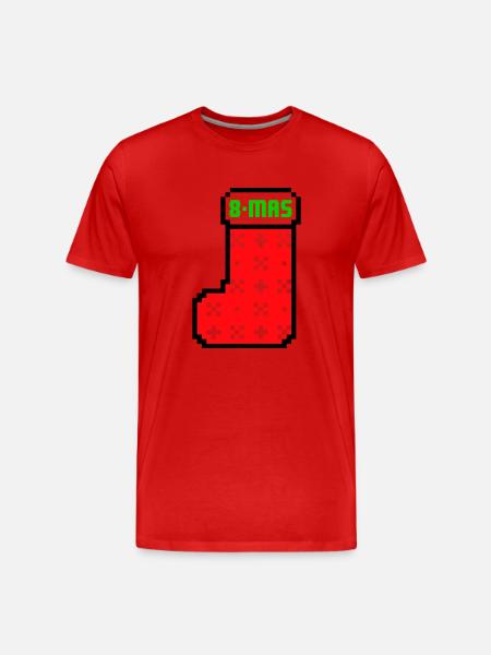 8bits Christmas Stocking - T-shirt bio Premium Homme - rouge