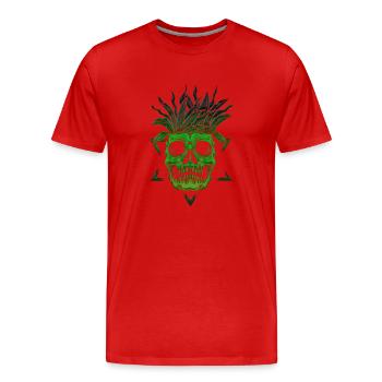 Skeleton Skeleton Skater bone Skull skeleton head - Men's Premium Organic T-Shirt - red - Front - Damien (186cm)