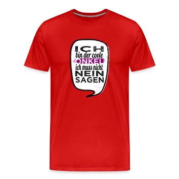 zitat katze lustig schildmaid familienwappen - Männer Premium Bio T-Shirt - Rot - Vorne - Damien (186cm)