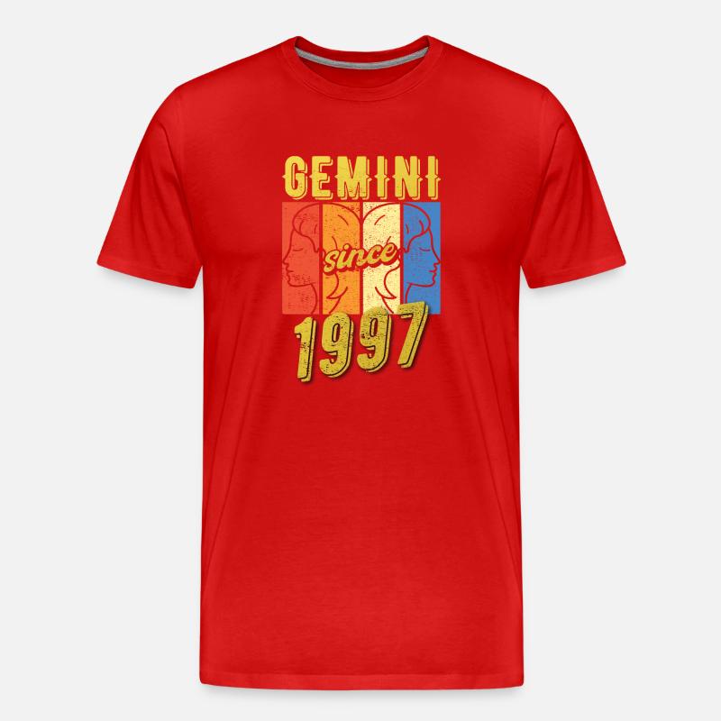 Gemini Sternzeichen 1997 Geschenk - Männer Premium Bio T-Shirt - Rot
