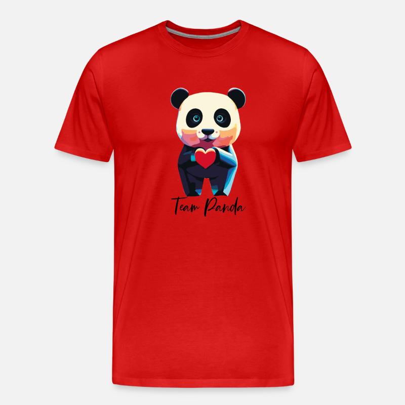 PANDA - Männer Premium Bio T-Shirt - Rot