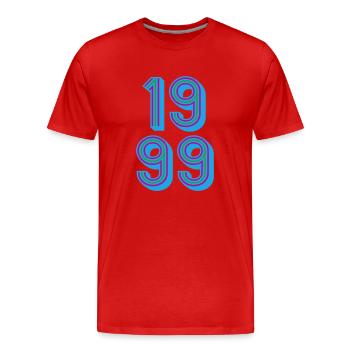 1999 Année de naissance | Couleurs changeantes - T-shirt bio Premium Homme - rouge - Devant - Damien (186cm)