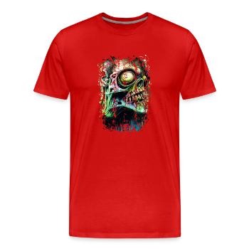 Graffiti Street Art Spray Vintage Schablone Retro - Männer Premium Bio T-Shirt - Rot - Vorne - Damien (186cm)