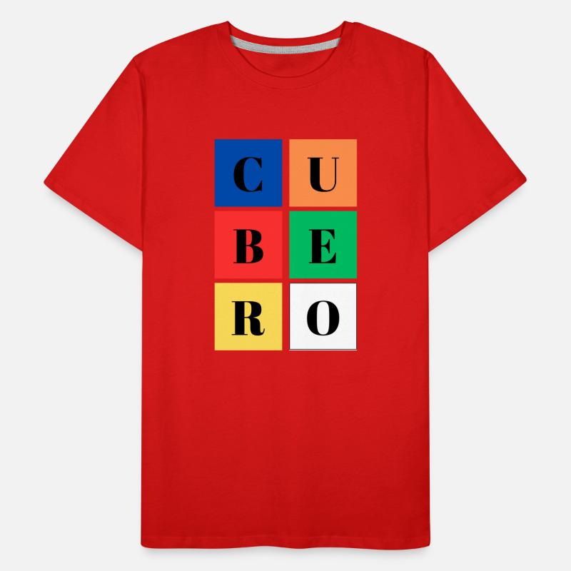 Quadratischer Eimer Farben SpeedCuber Männer Premium Bio T-Shirt