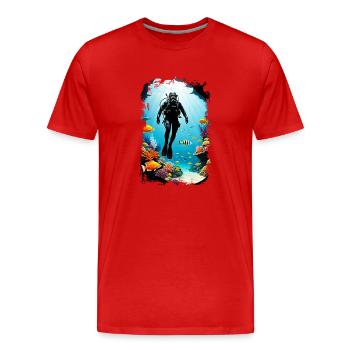 Scuba diving - Men's Premium Organic T-Shirt - red - Front - Damien (186cm)
