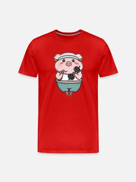 Mumps im Fitnessstudio - Männer Premium Bio T-Shirt - Rot