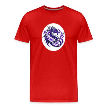 Tribal Dragon Purple - Men's Premium Organic T-Shirt - red - Front - Damien (186cm)