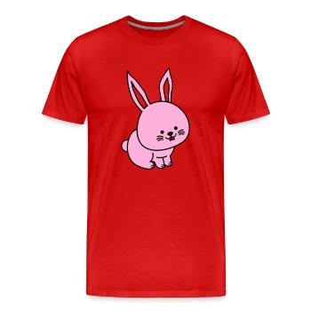 hare - Men's Premium Organic T-Shirt - red - Front - Damien (186cm)