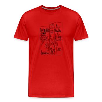 Livres - T-shirt bio Premium Homme - rouge - Devant - Damien (186cm)
