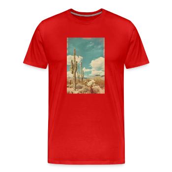 Cacti in the Desert | AI - Men's Premium Organic T-Shirt - red - Front - Damien (186cm)