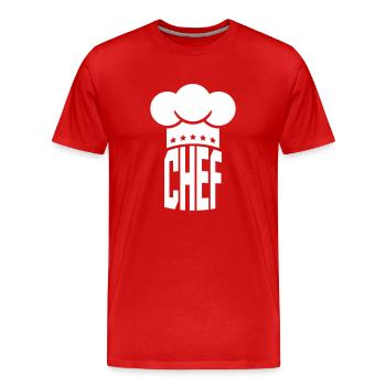 Chef's Hat Kitchens 5 stars Le Chef Meister - Men's Premium Organic T-Shirt - red - Front - Damien (186cm)